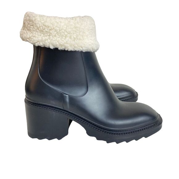 INC Eadin Ankle Bootie Faux Leather Faux Fur Trim Zipper Boots Womens Size 9 - Picture 1 of 16